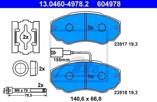 Brake Pad Set, disc brake 13.0460-4978.2