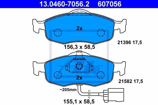 Brake Pad Set, disc brake 13.0460-7056.2
