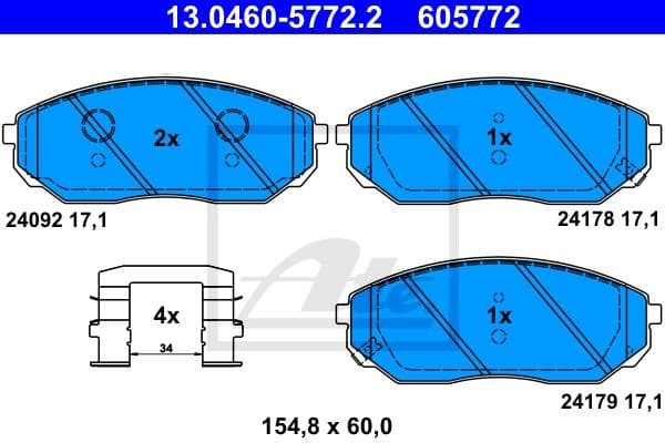 Brake Pad Set, disc brake 13.0460-5772.2