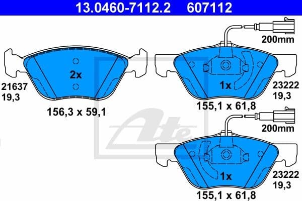 Brake Pad Set, disc brake 13.0460-7112.2