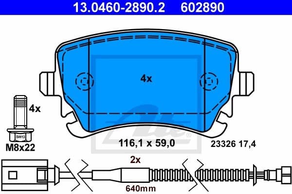 Brake Pad Set, disc brake 13.0460-2890.2