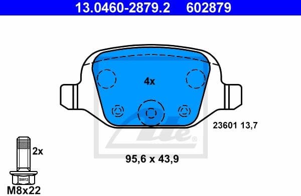 Brake Pad Set, disc brake 13.0460-2879.2