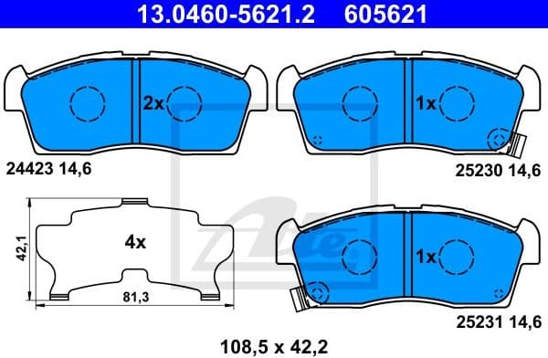Brake Pad Set, disc brake 13.0460-5621.2
