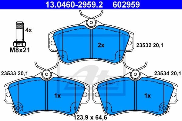 Brake Pad Set, disc brake 13.0460-2959.2
