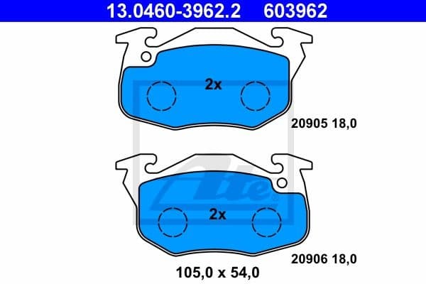 Brake Pad Set, disc brake 13.0460-3962.2