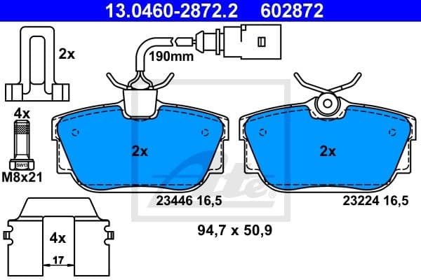 Brake Pad Set, disc brake 13.0460-2872.2