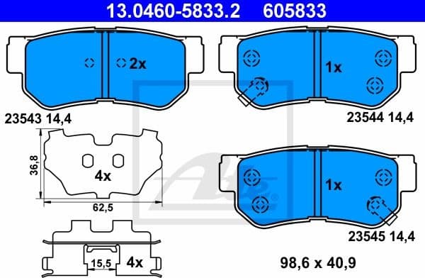 Brake Pad Set, disc brake 13.0460-5833.2