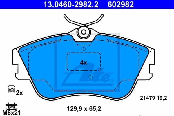 Brake Pad Set, disc brake 13.0460-2982.2