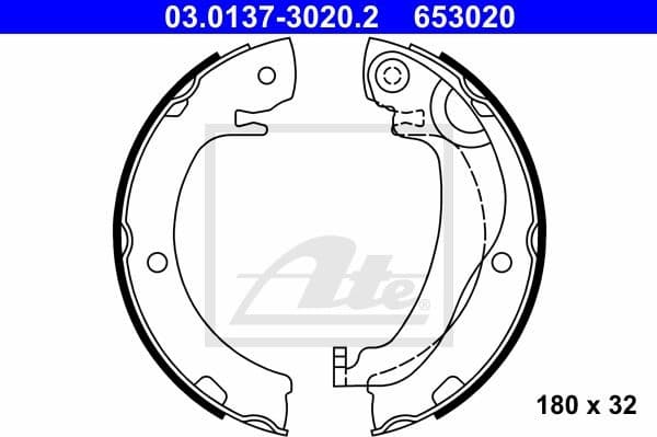 Brake Shoe Set, parking brake 03.0137-3020.2