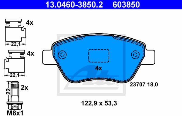 Brake Pad Set, disc brake 13.0460-3850.2