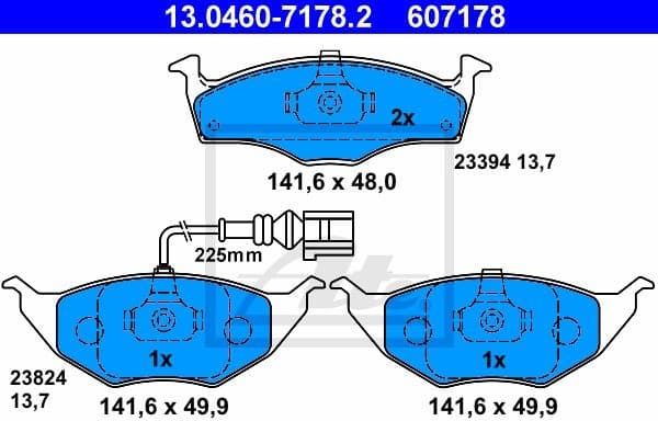 Brake Pad Set, disc brake 13.0460-7178.2