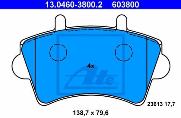 Brake Pad Set, disc brake 13.0460-3800.2