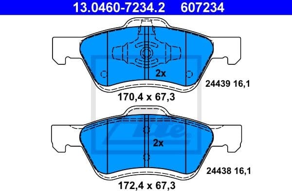 Brake Pad Set, disc brake 13.0460-7234.2
