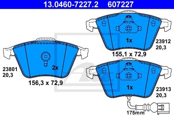 Brake Pad Set, disc brake 13.0460-7227.2