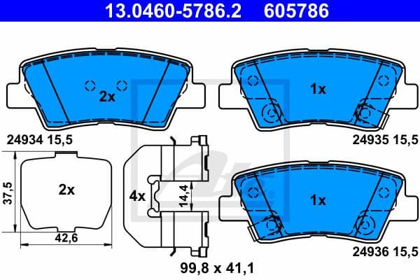 Brake Pad Set, disc brake 13.0460-5786.2