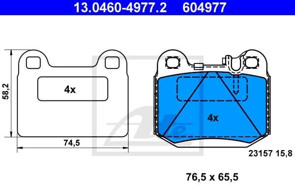 Brake Pad Set, disc brake 13.0460-4977.2