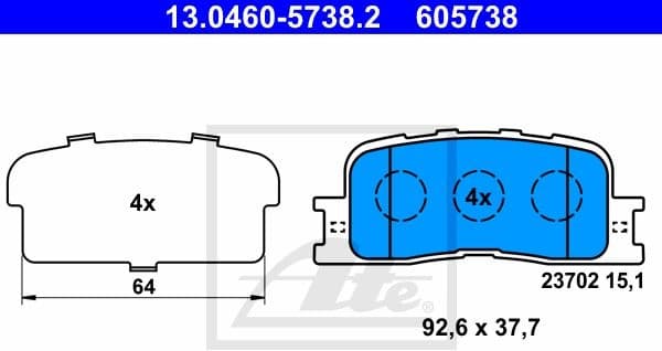 Brake Pad Set, disc brake 13.0460-5738.2