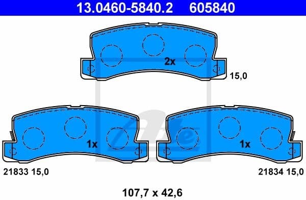Brake Pad Set, disc brake 13.0460-5840.2
