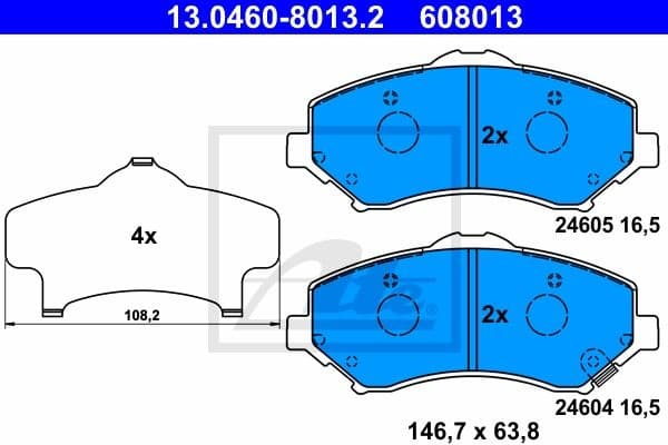 Brake Pad Set, disc brake 13.0460-8013.2