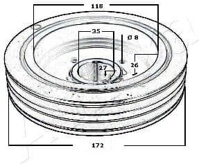 Belt Pulley, crankshaft 122-05-500 - image 4