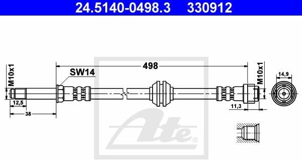 Brake Hose 24.5140-0498.3