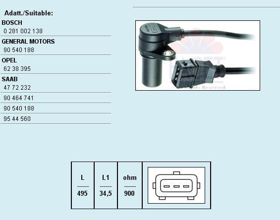 Sensor, crankshaft pulse Made in Italy - OE Equivalent 9.0160