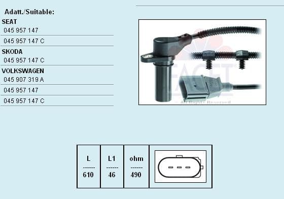 Sensor, crankshaft pulse Made in Italy - OE Equivalent 9.0259