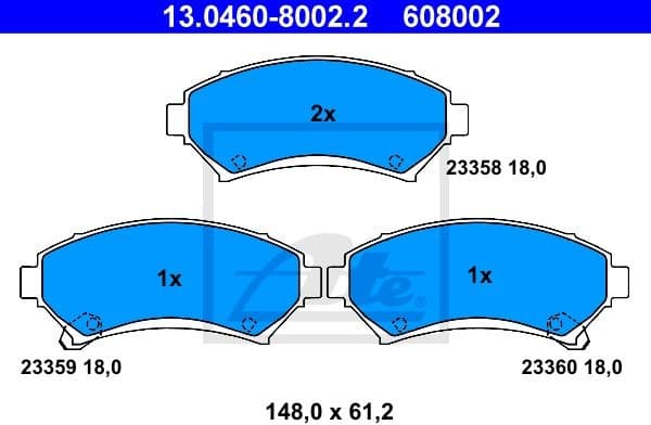 Brake Pad Set, disc brake 13.0460-8002.2