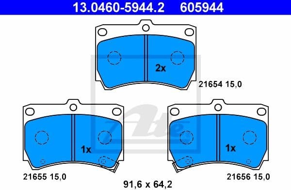 Brake Pad Set, disc brake 13.0460-5944.2