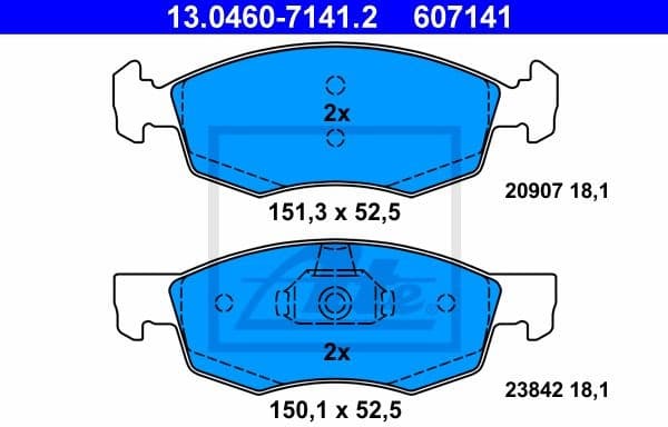 Brake Pad Set, disc brake 13.0460-7141.2