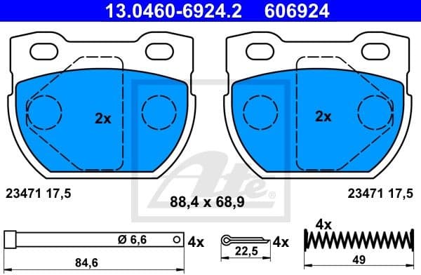 Brake Pad Set, disc brake 13.0460-6924.2