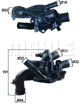 Thermostat, coolant BEHR TM46105