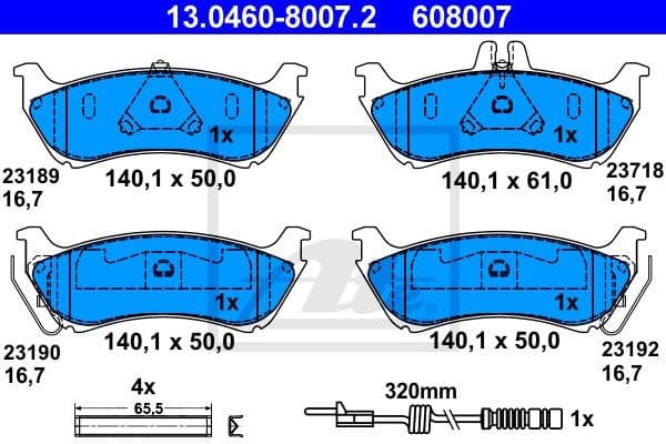 Brake Pad Set, disc brake 13.0460-8007.2