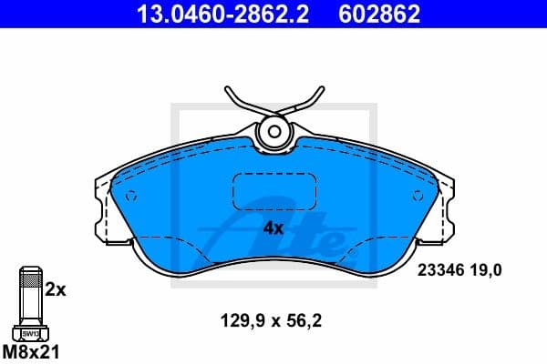 Brake Pad Set, disc brake 13.0460-2862.2