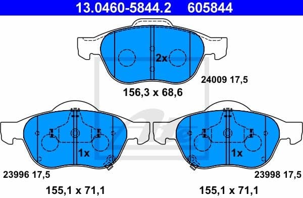 Brake Pad Set, disc brake 13.0460-5844.2