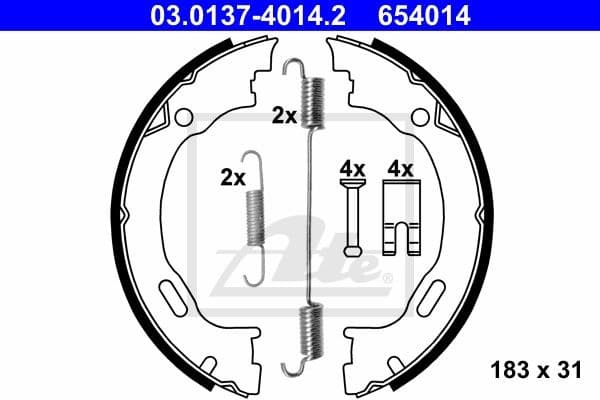 Brake Shoe Set, parking brake 03.0137-4014.2