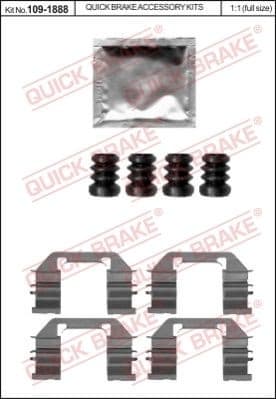 Accessory Kit, disc brake pad 109-1888