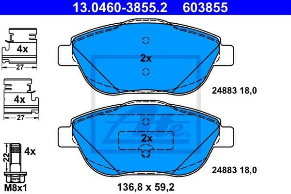 Brake Pad Set, disc brake 13.0460-3855.2
