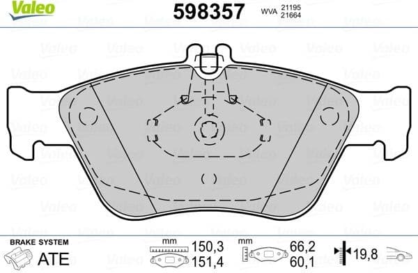Brake Pad Set, disc brake 598357