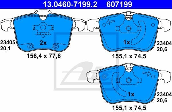 Brake Pad Set, disc brake 13.0460-7199.2