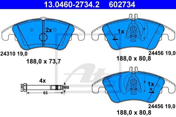 Brake Pad Set, disc brake 13.0460-2734.2