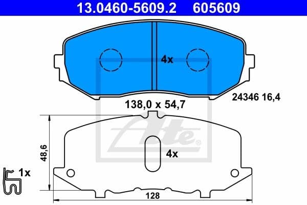 Brake Pad Set, disc brake 13.0460-5609.2