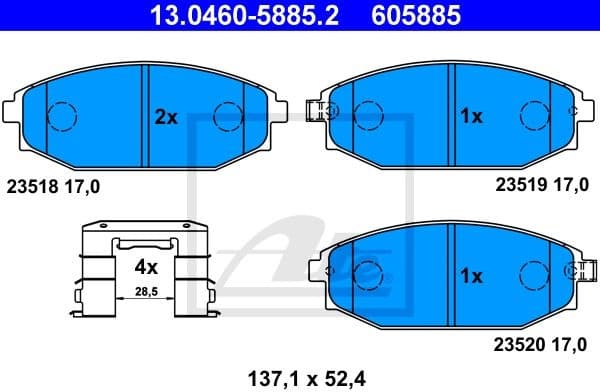 Brake Pad Set, disc brake 13.0460-5885.2