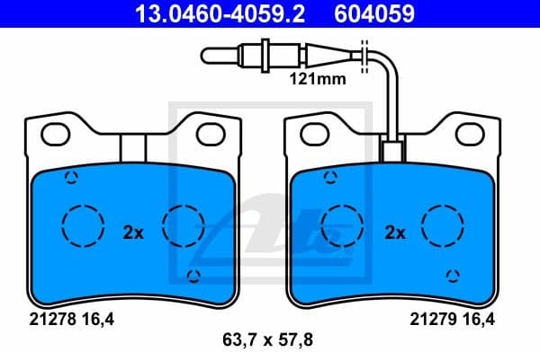 Brake Pad Set, disc brake 13.0460-4059.2