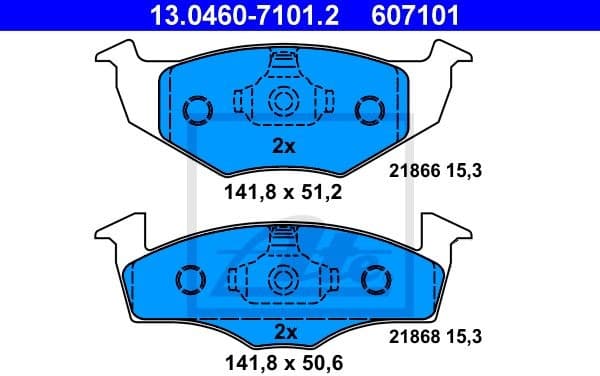 Brake Pad Set, disc brake 13.0460-7101.2