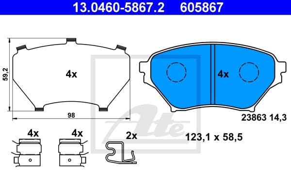 Brake Pad Set, disc brake 13.0460-5867.2