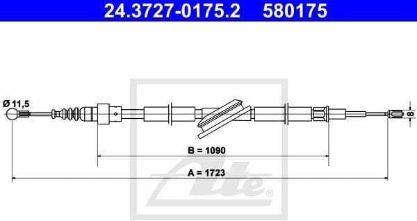 Cable Pull, parking brake 24.3727-0175.2