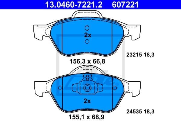 Brake Pad Set, disc brake 13.0460-7221.2