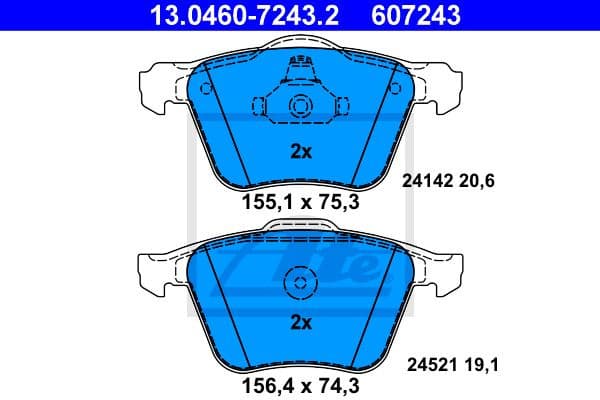 Brake Pad Set, disc brake 13.0460-7243.2