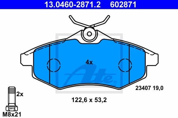 Brake Pad Set, disc brake 13.0460-2871.2